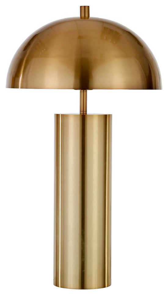 York 27 Tall Table Lamp with Metal Shade in Brass/Brass