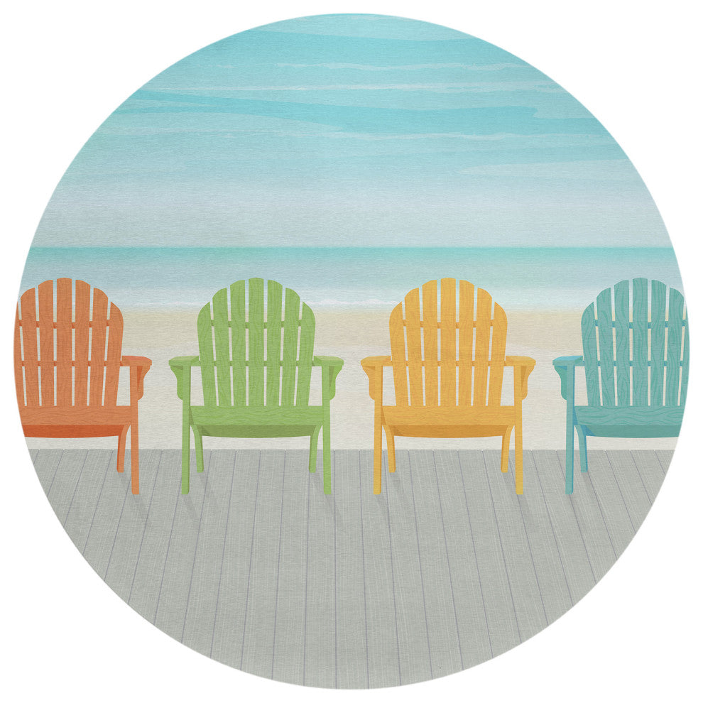 Indoor/Outdoor Harbor HA1 Poolside Machine Washable 8' x 8' Round Rug