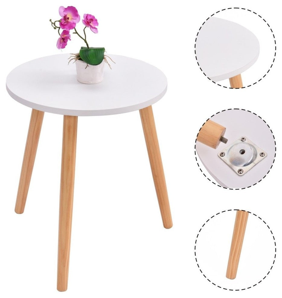 Costway Modern Round Coffee Tea Side Sofa Table Living Room Furniture Home