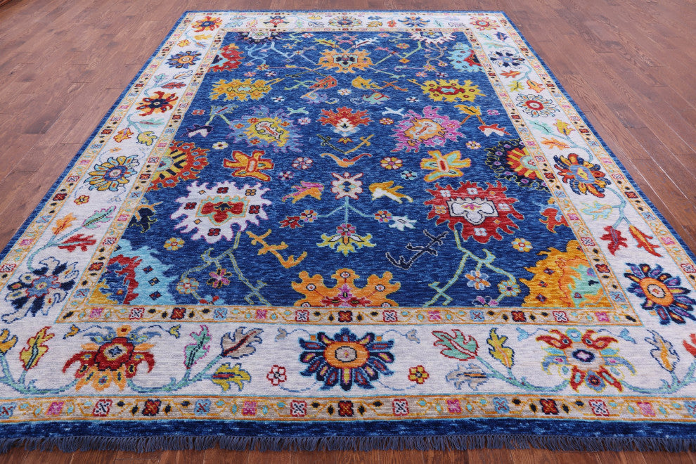 9' 5" X 11' 9" Handmade Turkish Oushak Wool Rug - Q14819