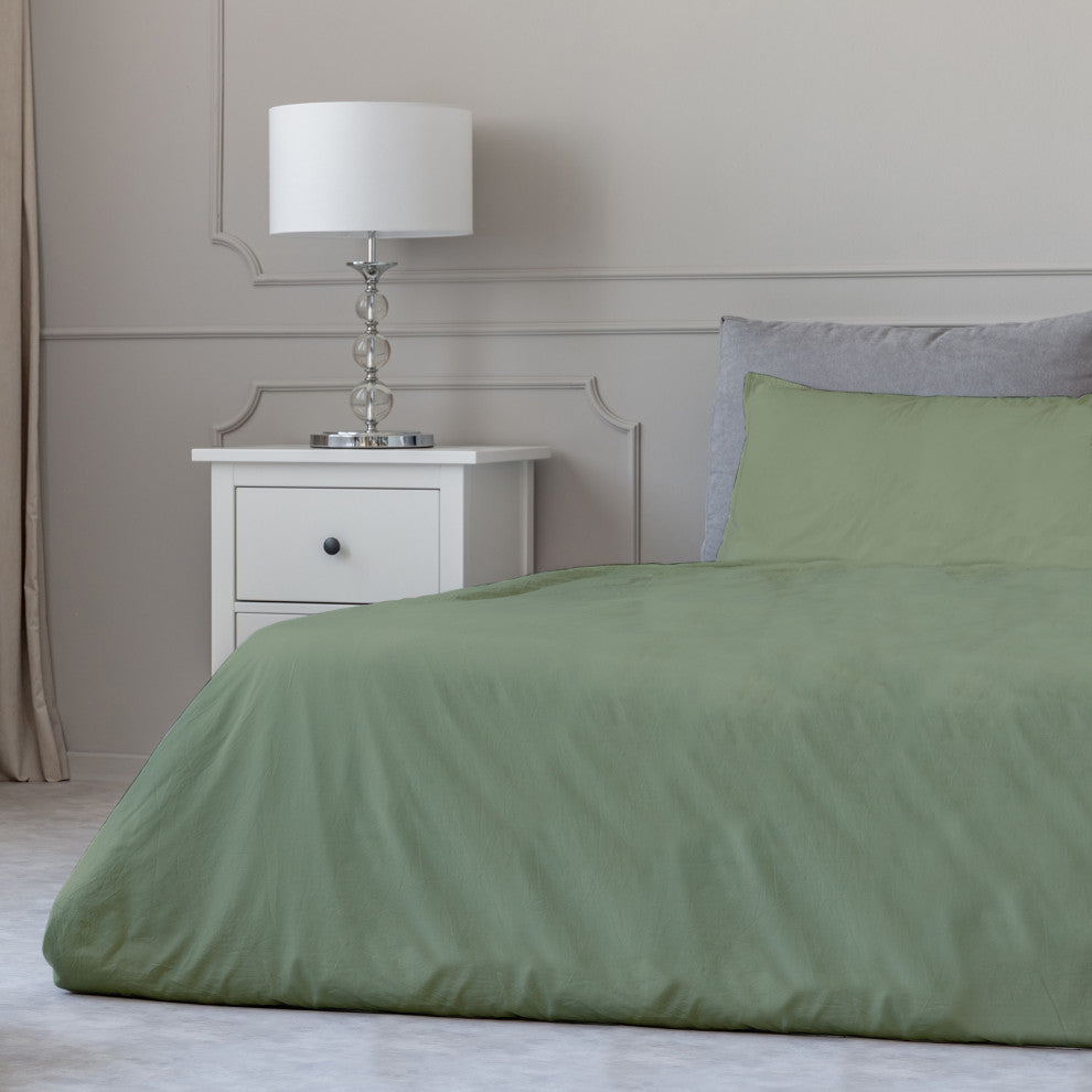 Egyptian Cotton Feel Cool Soft, 4-Piece Sheet, Deep Pockets, Sage Green, Queen