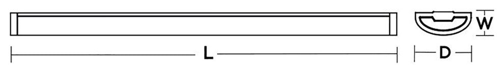 Pierce 45'' Linear Flush Mount, LED 50W 120, 277V, White