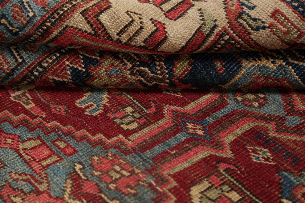 Consigned, Hand-Knotted Antique Oriental Traditional Persian Area Rug, Red, 4x6