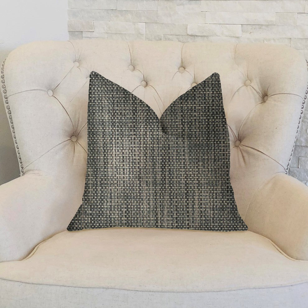 Bluejay Cayne Blue and Gray Luxury Throw Pillow, 20"x20"