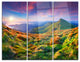 "Purple Sky and Green Mountains" Photo Metal Wall Art, 3 Panels, 36"x28"