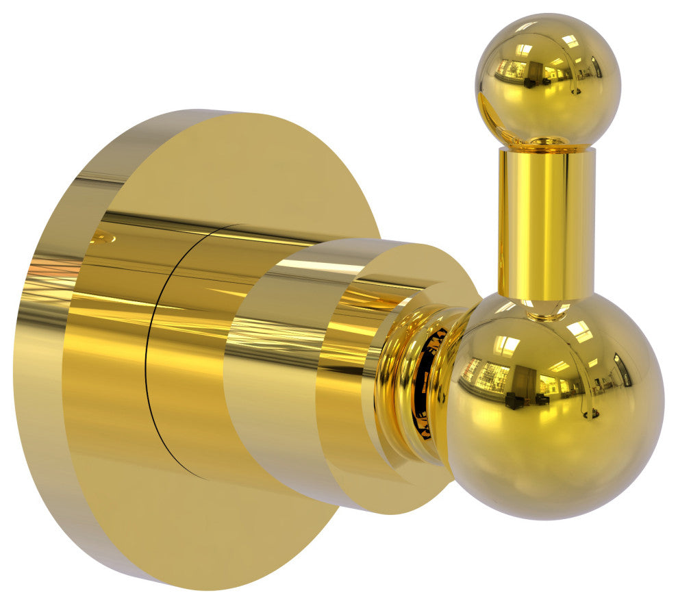 Astor Place Robe Hook, Polished Brass