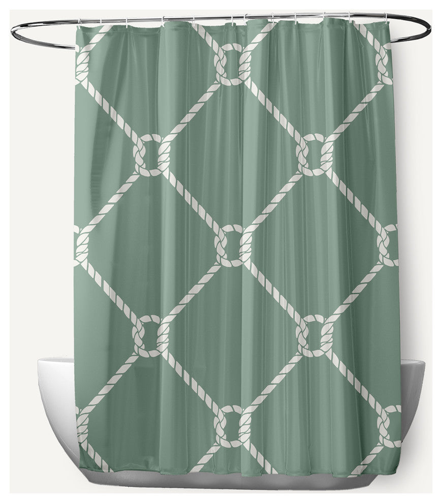 Ahoy! Sage 70" w x 73" h Shower Curtain