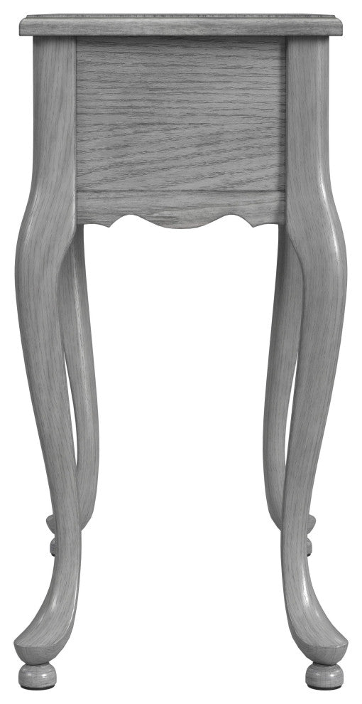 Croydon One Drawer with Pullout Side Table, Powder Gray