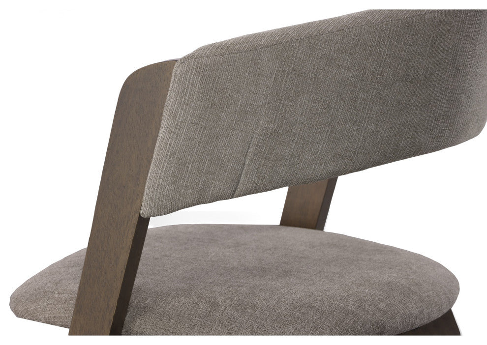 Modrest Grover Modern Gray/Dark Wenge Dining Chair, Set of 2