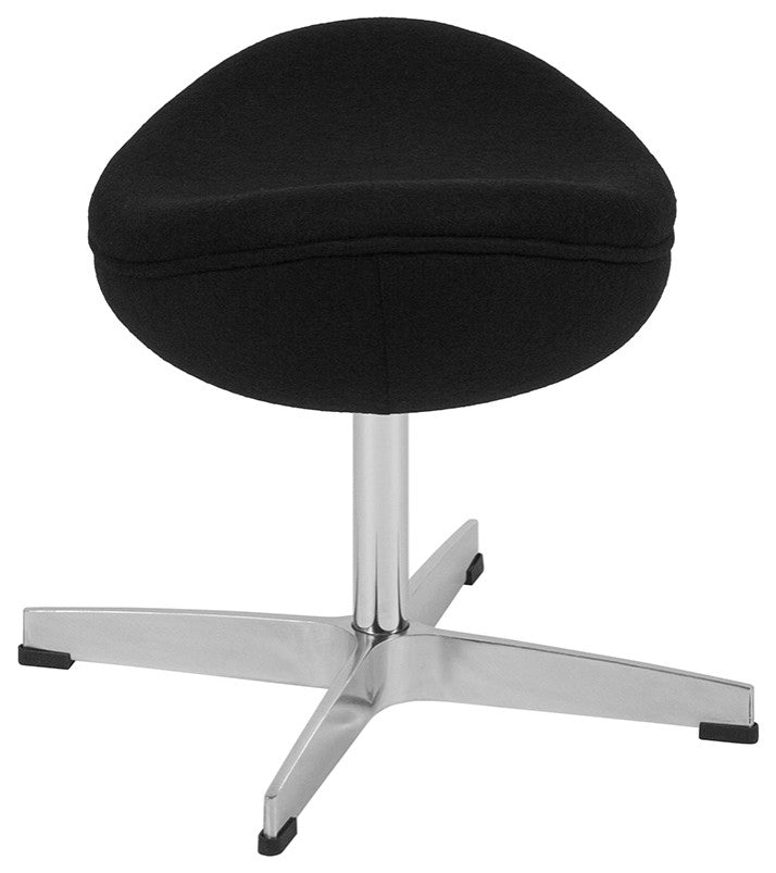 Black Wool Fabric Ottoman