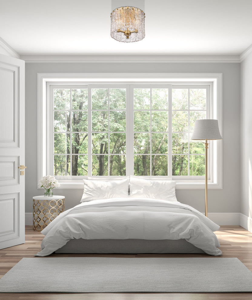 Zlite 1943F12-MGLD 3-Light Flush Mount, Clear