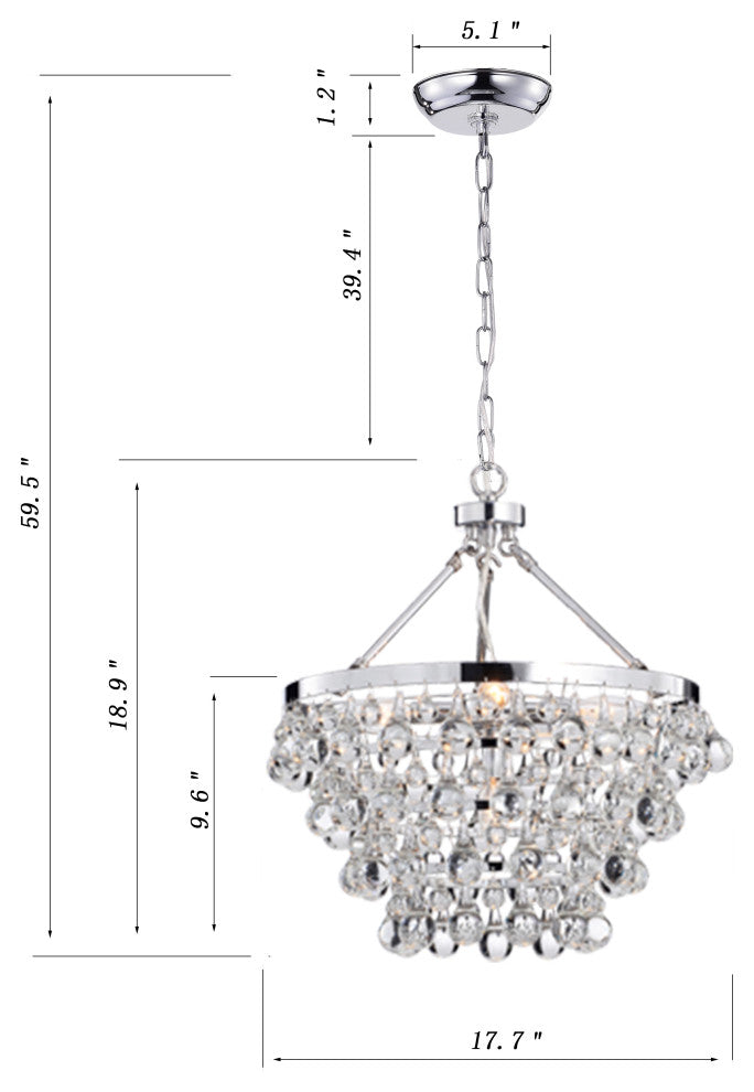 Acamar 5 Light Crystal Chandelier