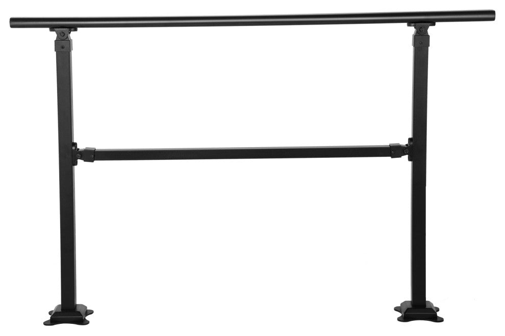 VEVOR Outdoor Stair Railing Transitional Wrought Iron Handrail, 24 Inch, 3 Steps