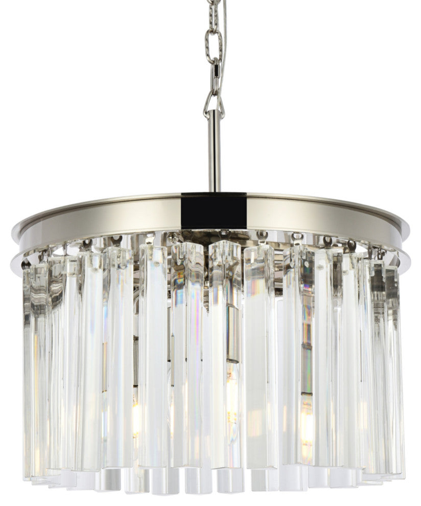 Elegant Lighting 1208D16/RC Sydney 3 Light 16"W Crystal Pendant - Polished
