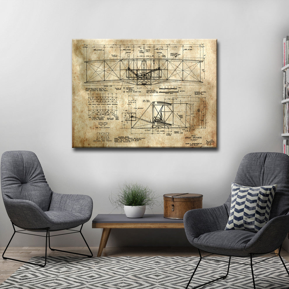 Watching Airplanes' Canvas Art Print, 16"x20"