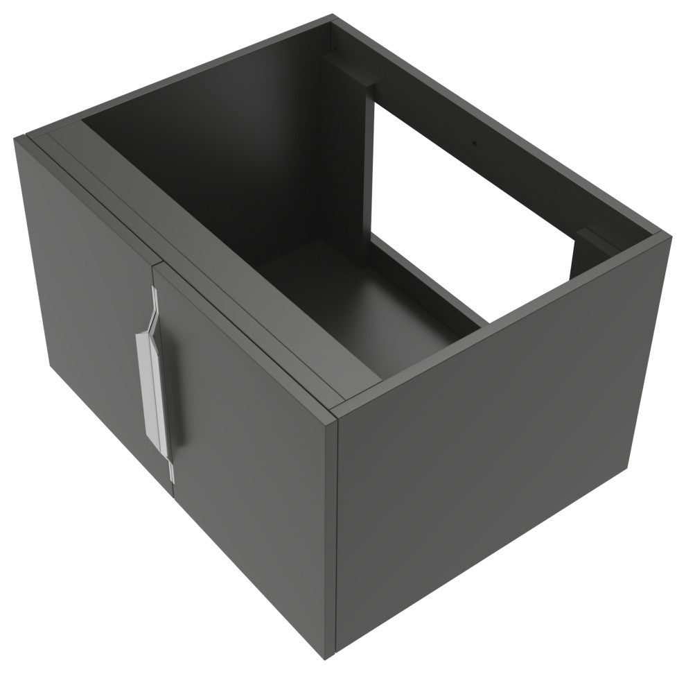 CastelloUSA Alpine 24" Wall Mounted Vanity, Base Only, Black, Brushed Nickel