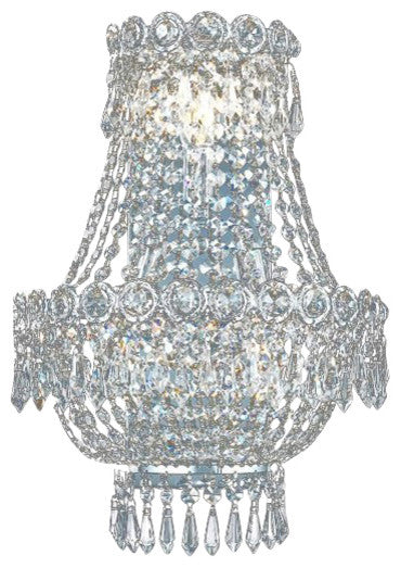 Elegant Century Wall Sconce, Chrome Finish With Royal Cut Crystal