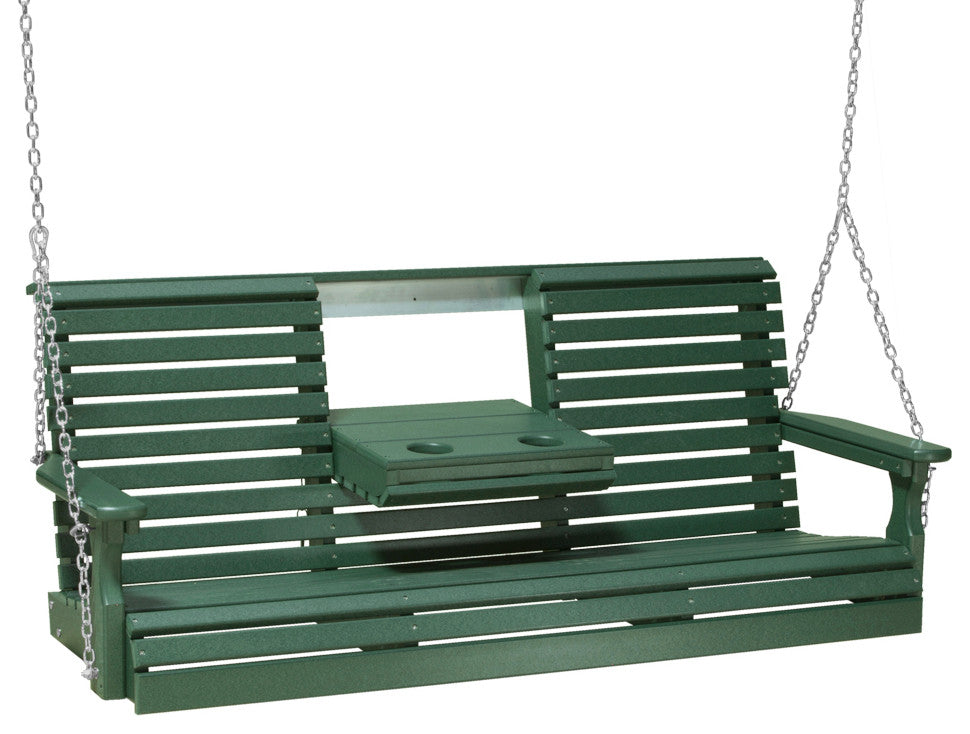 Poly Plain Porch Swing, Green, 5 Foot