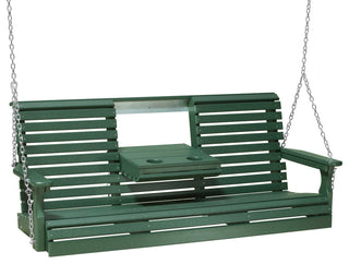 Poly Plain Porch Swing, Green, 5 Foot