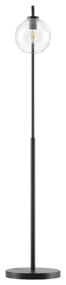 Silo Glass Globe Glass and Metal Floor Lamp, Black