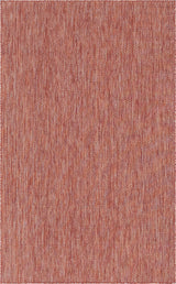 Unique Loom Rust Red Solid Outdoor 5' 0 x 8' 0 Area Rug