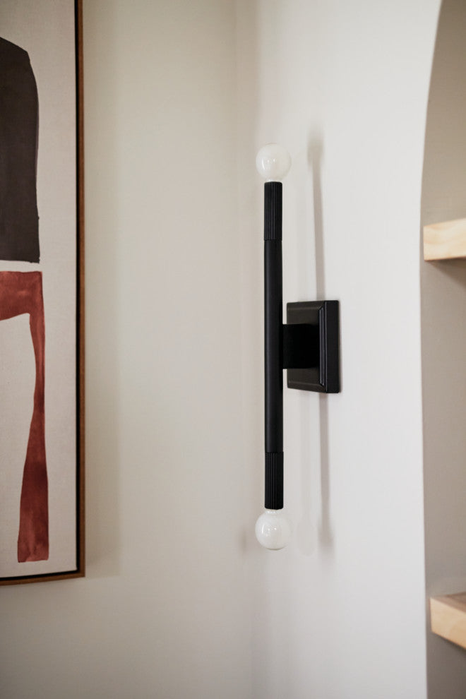 Odensa 2 Light Wall Sconce, Champagne Bronze, Black