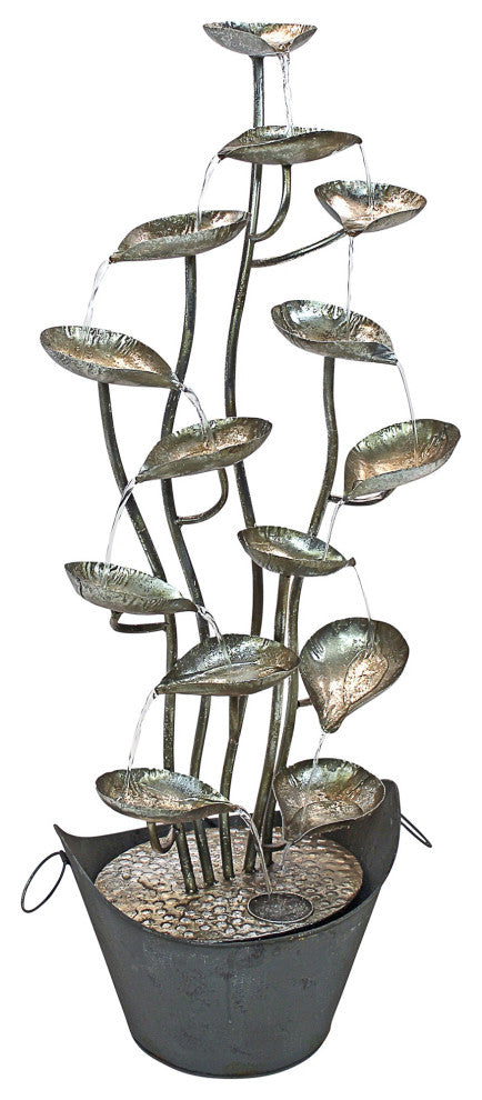 Rain Forest Leaves Metal Fountain