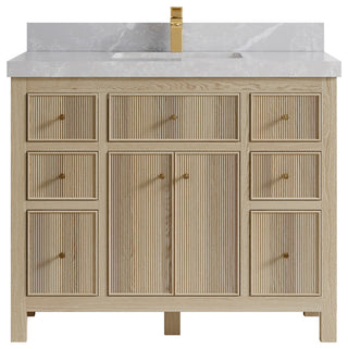 Sonoma Oak 42 Single Sink Bath Vanity with 2" Empira White Quartz