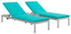 Shore 3-Piece Outdoor Patio Aluminum Chaise with Cushions
