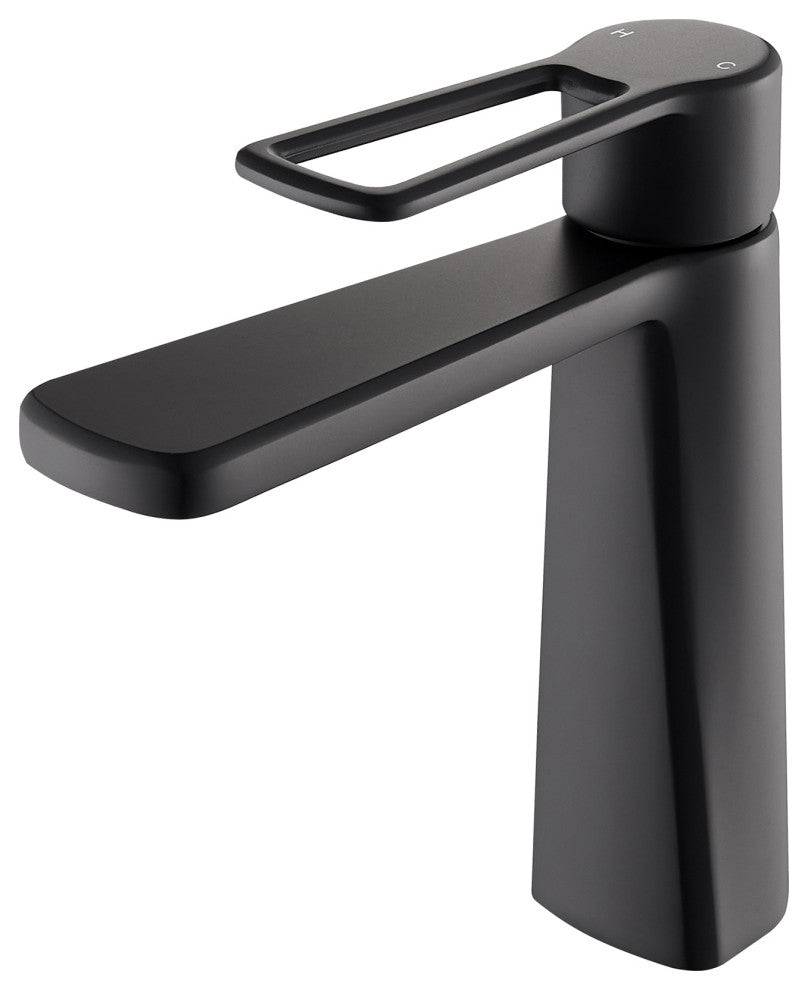 Paula Single Hole Single-Handle Bathroom Faucet, Matte Black