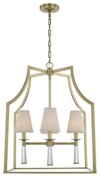 Crystorama 8864-AG, 4-Light Chandelier, Aged Brass
