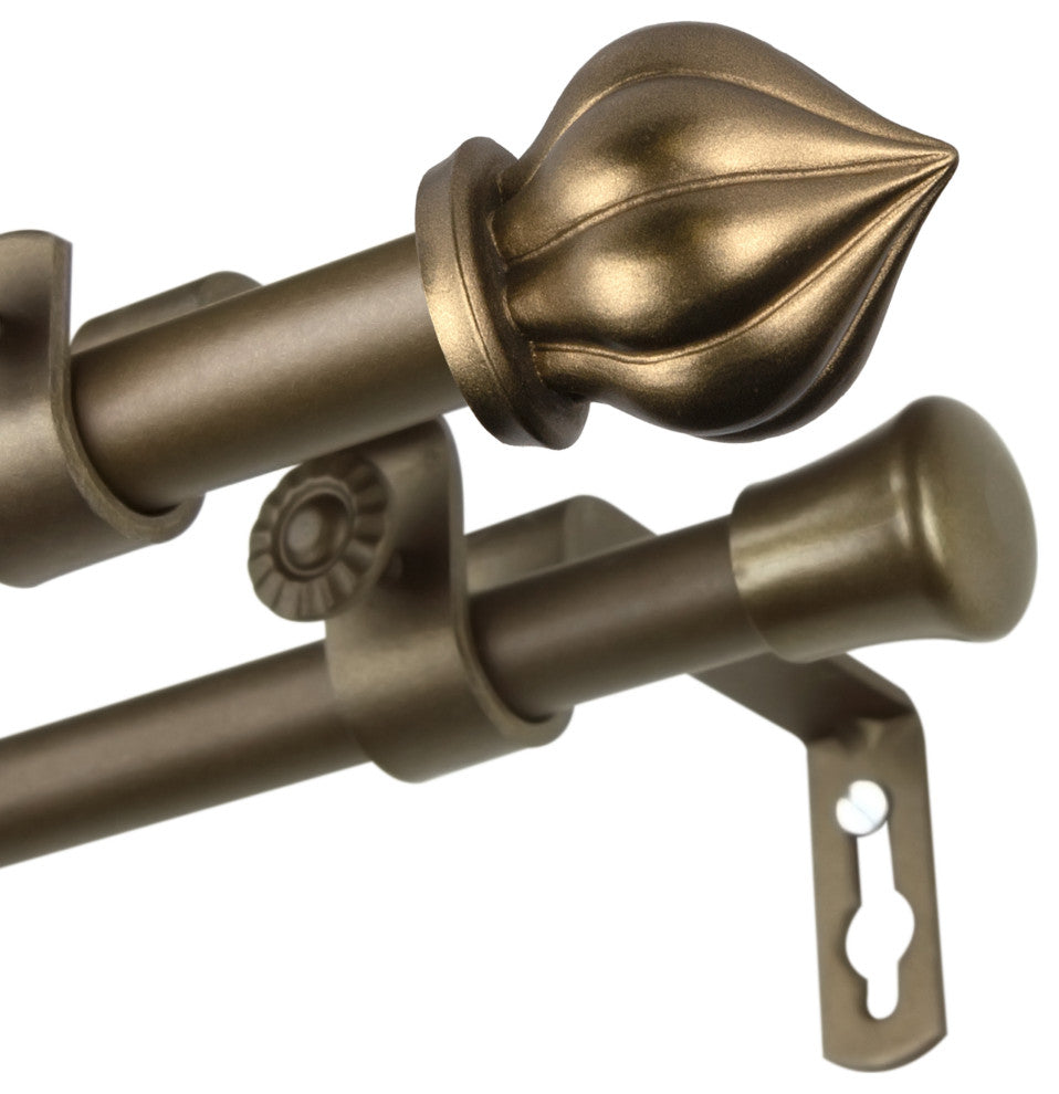 Meda 5/8" Double Curtain Rod Antique Gold