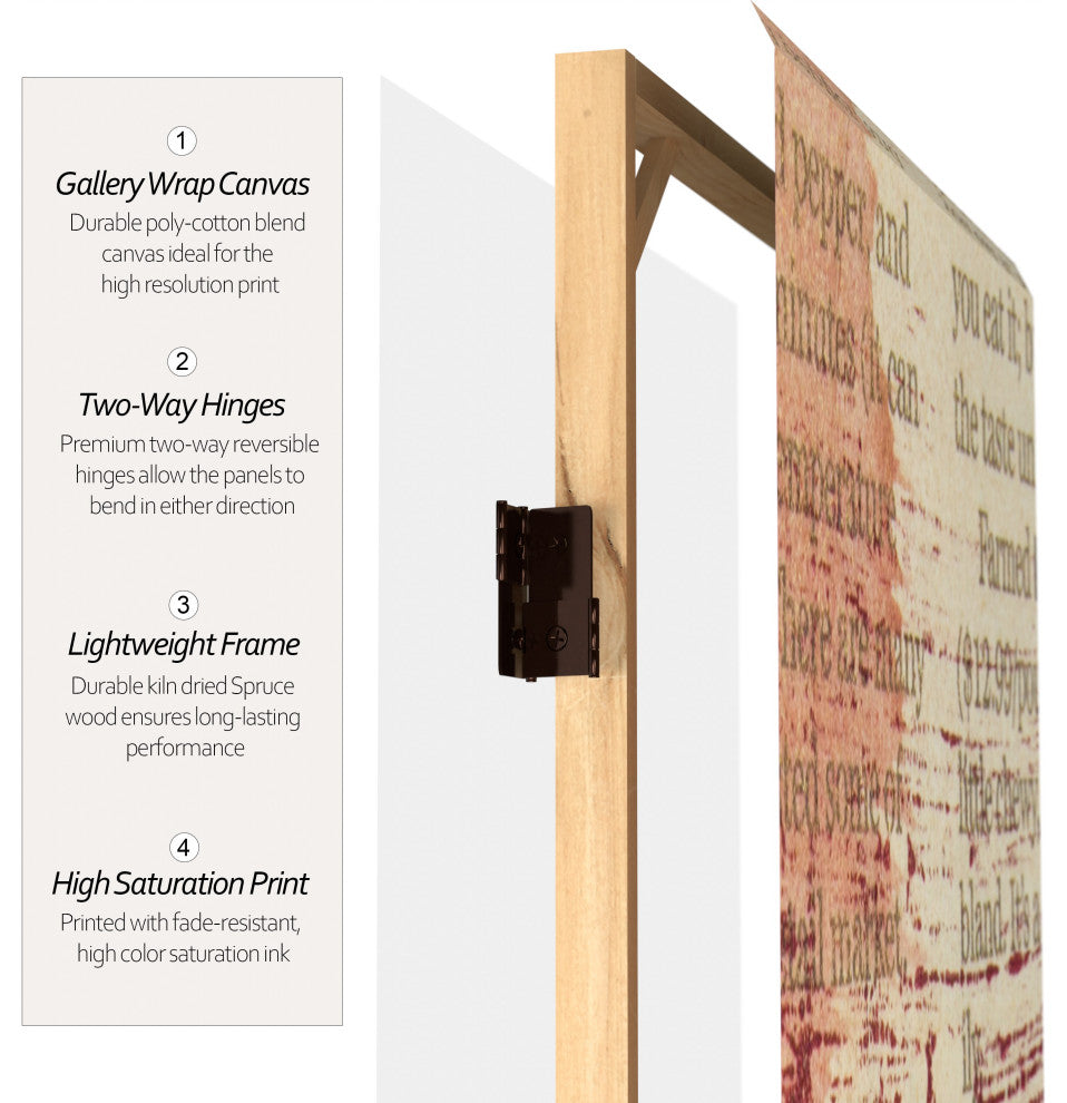 6'' Tall Yesterday Canvas Room Divider