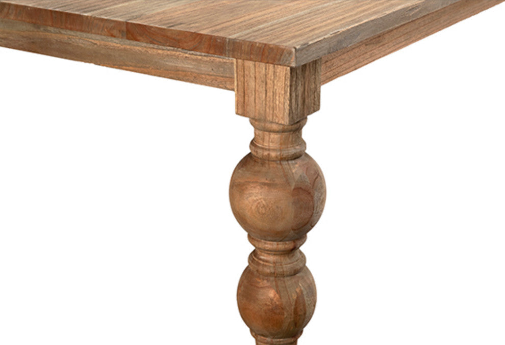 Reclaimed Elm Ball Leg Table 86"