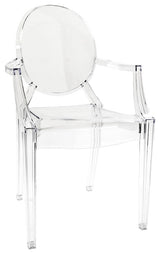 Cristal Curva Ghost Style Vanity Armchair, Clear