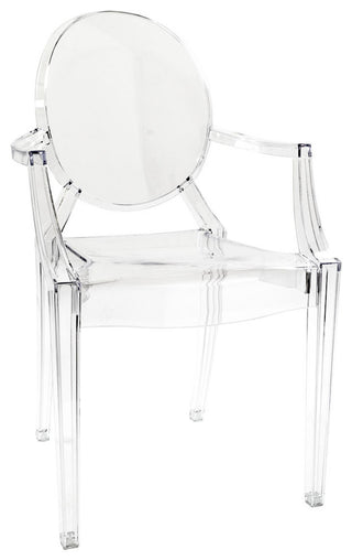 Cristal Curva Ghost Style Vanity Armchair, Clear