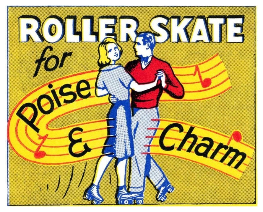 "Roller Skate for Poise & Charm" Digital Paper Print by Retrorollers, 18"x15"