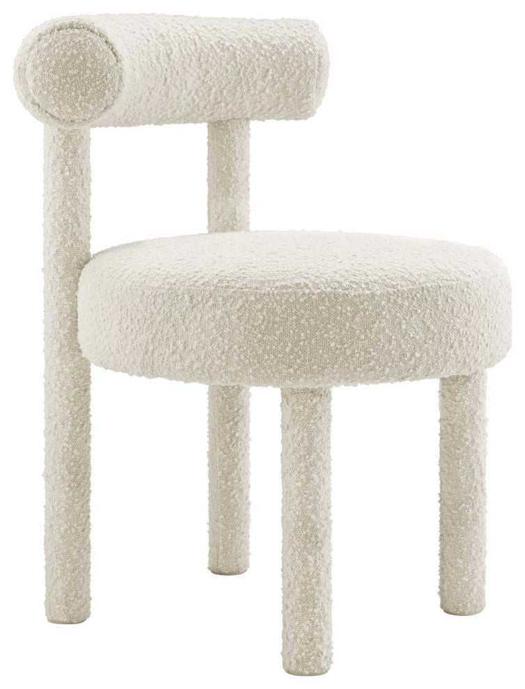 Toulouse Boucle Fabric Dining Chair - Ivory
