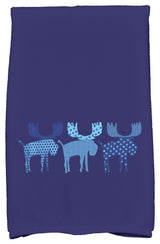 Merry Moose Holiday Animal Print Kitchen Towel, Blue