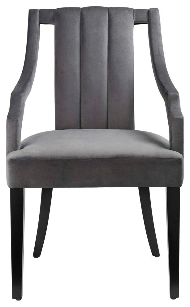 Virtue Performance Velvet Dining Chairs, Set of 2, Gray