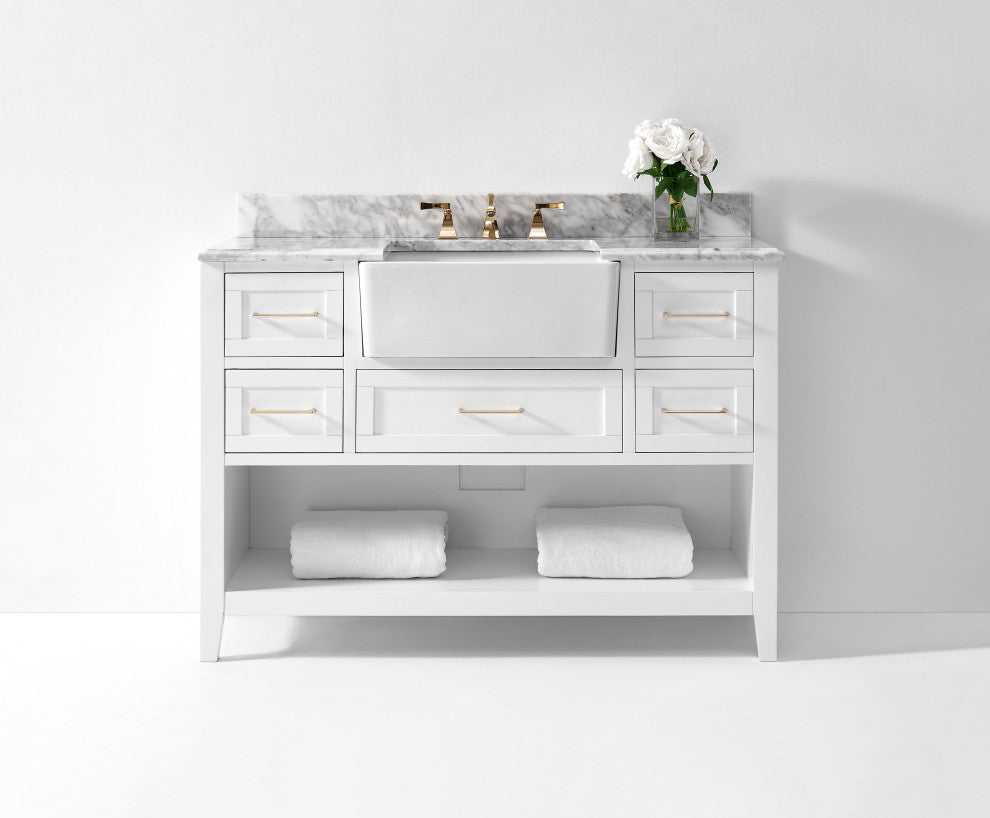Hayley Bathroom Vanity Set, White, 48"