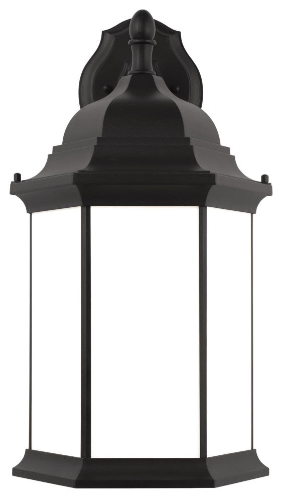 Sevier Extra Large 1-Light Downlight Outdoor Wall Lantern, Black