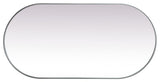 Home Living Metal Frame Oval Mirror 36x72 Inch, Silver