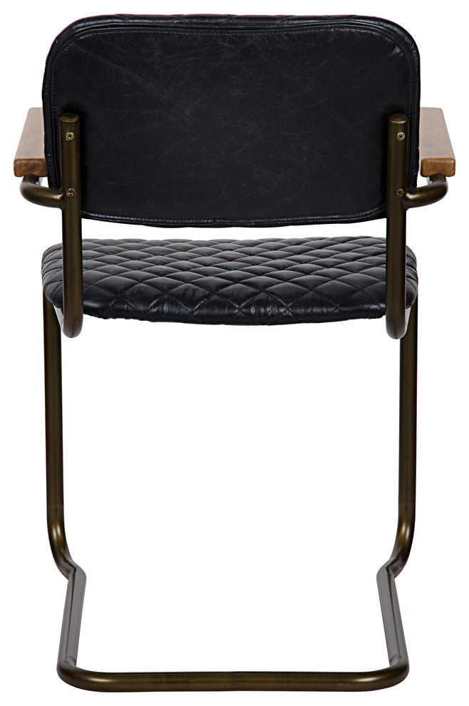 0045 Arm Chair, Vintage Black Leather