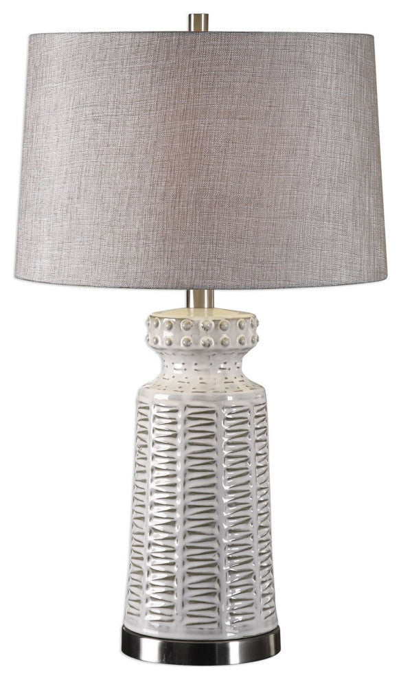 The Distressed White Table Lamp Kansa Distressed White Table Lamp