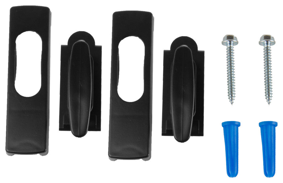 Wall Hooks with Screws, Set of 2, Black