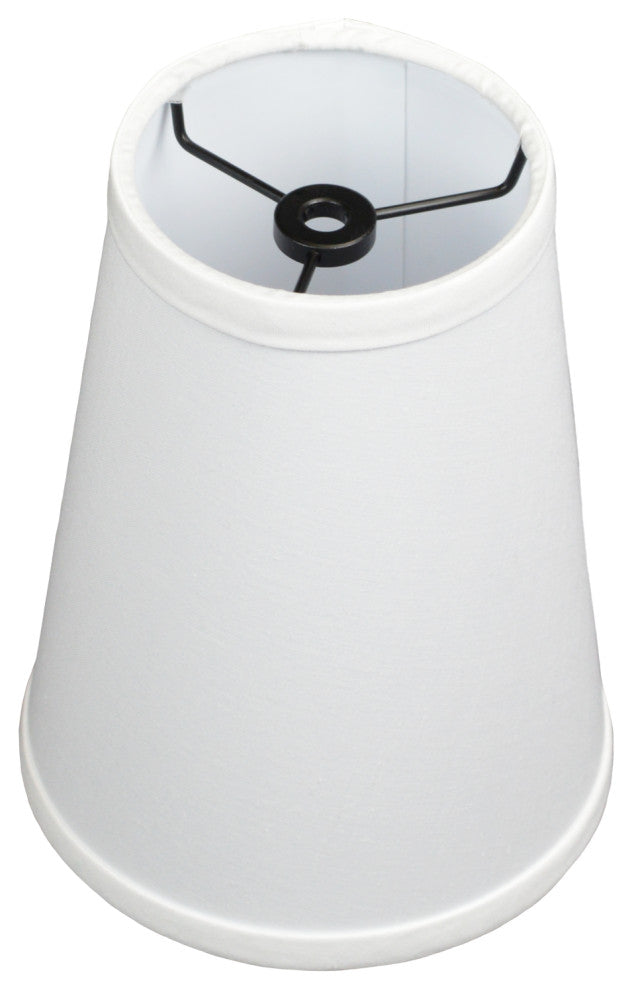 Fenchel Shades 4"x6"x8" Black Spider Attachment Empire Lamp Shade, Linen White