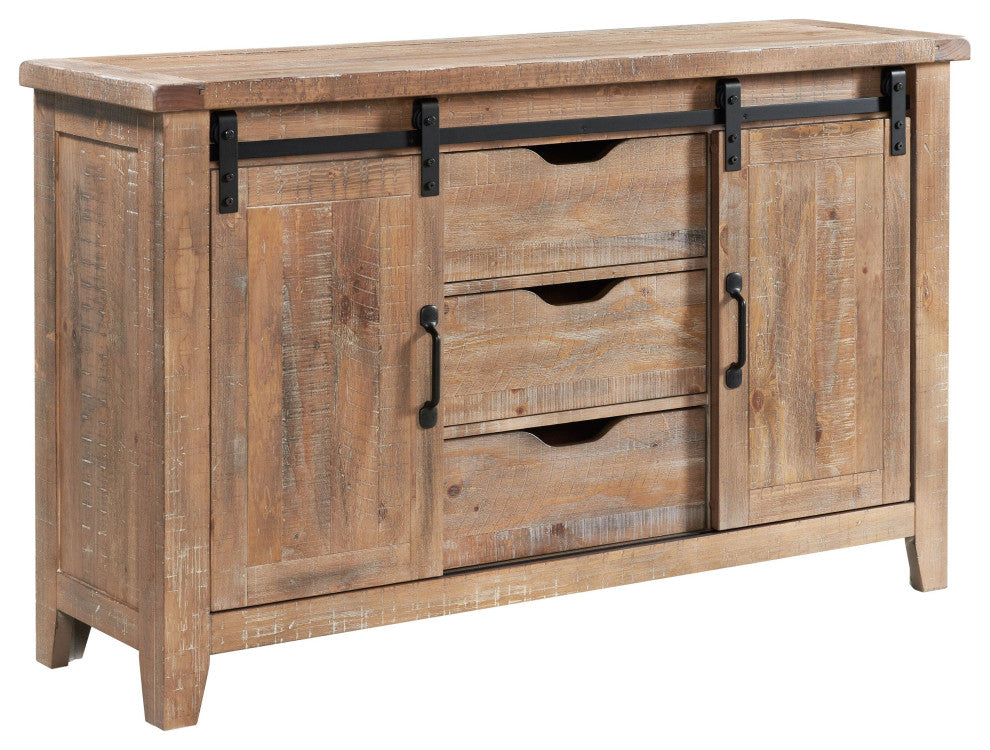 Highland 60" Wide 3-Drawer Sideboard, Sandwash