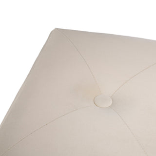 19.69"L Velvet Upholstered Storage Stool, Seashell White