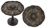 Large Dahlia Medallion Drapery Holdback, Burnt Gold